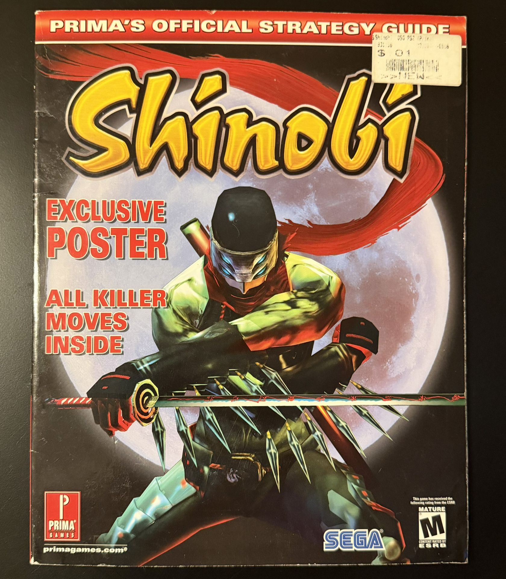 SHINOBI PS2 PRIMA'S OFFICIAL STRATEGY GUIDE With Loose Poster