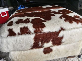 Cowhide ottoman