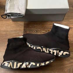 Size 42EU(9US) - Balenciaga Speed Trainers Graffiti Black/Brown Men's