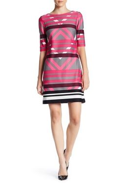 Graphic Scuba Shift Dress by Eliza J