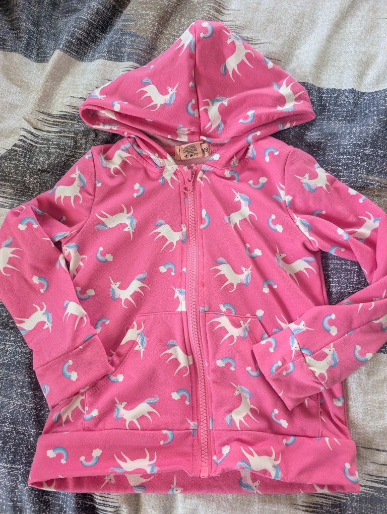 Pink Unicorn Hoodie Zip Up Sweater 