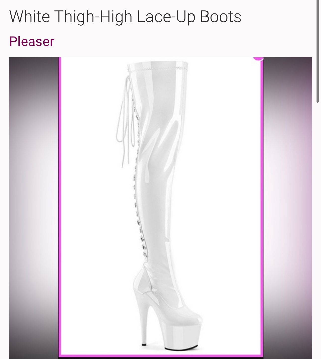 Pleaser Thigh High Lace Up Boots