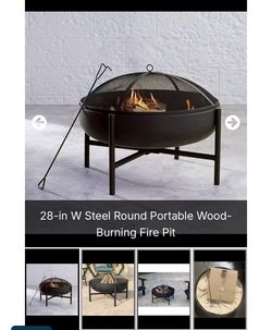 28-in Steel Round Portable Wood-Burning Fire Pit