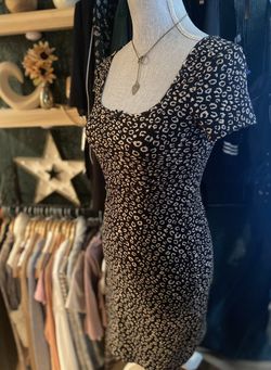 Black And Beige Print Dress