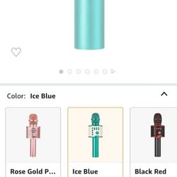 BONAOK Karaoke Microphone Bluetooth Wireless, Portable Karaoke Machine Mic Speaker for Kids and Adults Home Party Birthday(Ice Blue)
