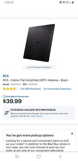 RCA Amplified TV antenna 55 mile distance New