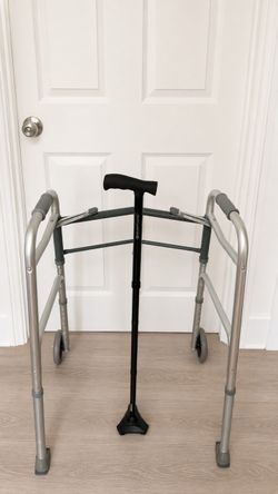 Folding Walker + HurryCane Bundle