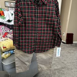 Carter’s plaid Shirt & Pants Set
