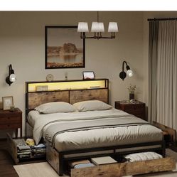 BED + MATTRESS + 2 PILLOWS