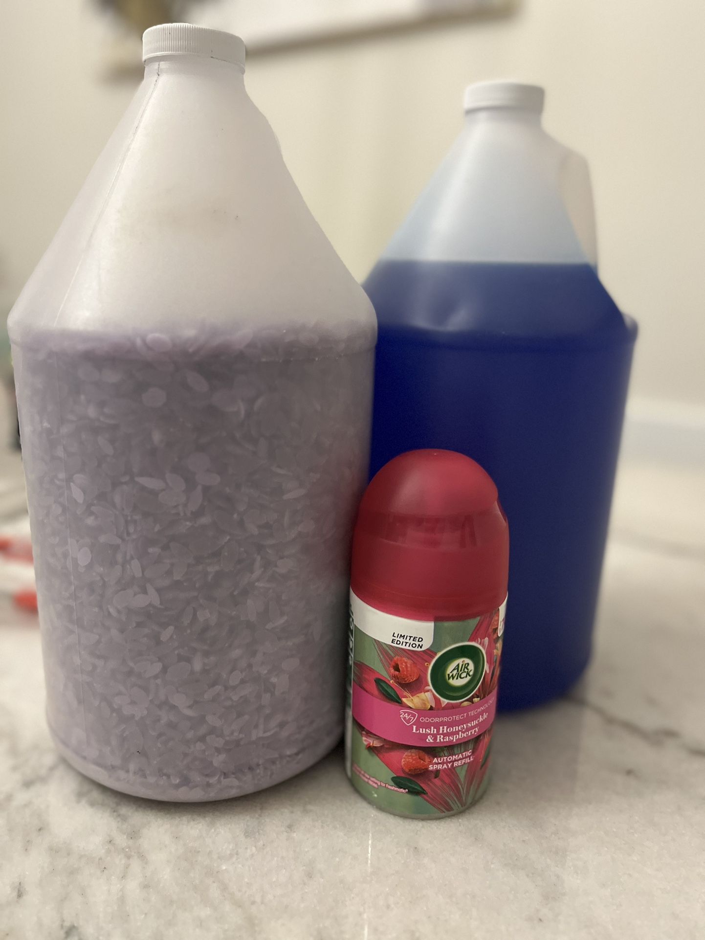 Household Needs  ( Dish Detergent, Laundry peddles , Wash powder tide 5 Gallon , air Wick Suckle 