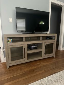 Gray Wooden TV Stand