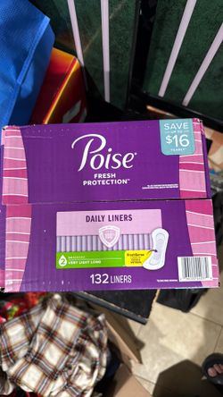 2 Poise Daily Incontinence Panty Liners, 2 Drop Very Light, 132 ct.