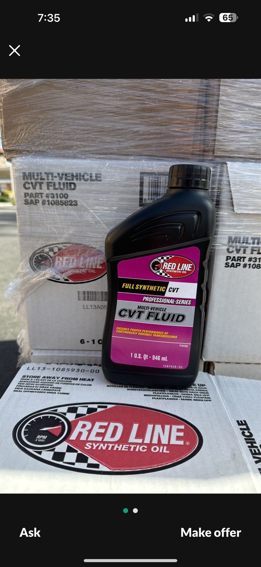 Red Line CVT Transmission Fluid 6 Quarts