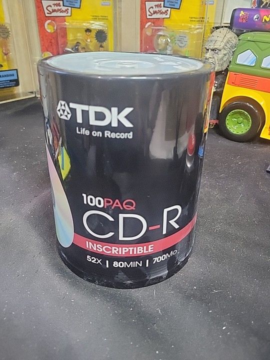 TDK Blank Recordable CD-R 100 Pack 700MB 80Min 52x Speed New Sealed