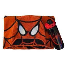 Spiderman Toddler Hooded Towel And Spiderman 20 Oz Zak Designs Water Bottle