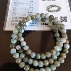Certified Jade Necklace  Genuine 20"long. Description.