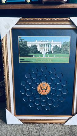 United States Presidential Dollars Framed Coin Display
