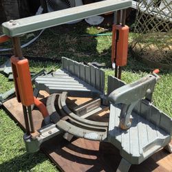 VINTAGE CRAFTSMAN KROMEDGE MITER SAW TABLE WORK BENCH MOUNT TOOL+4 VINTAGE Craftsman Corner Clamps