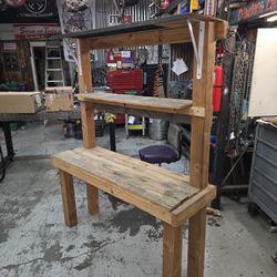 Shop Bench With Shelves 