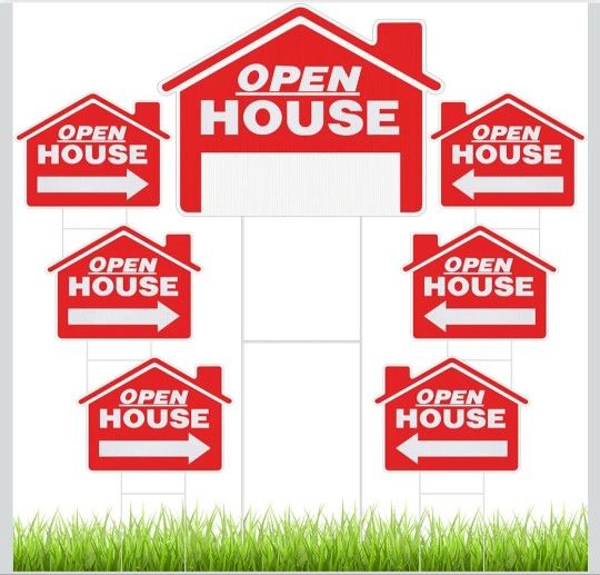 New 7 Pcs Open House Signs for Real Estate