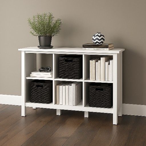white bookcase 6 cube