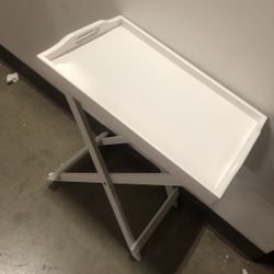 Brand New Wooden White Folding Serving Bar Table