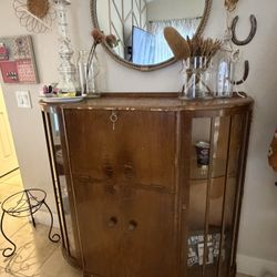 Antique Entry Table With Desk/ Storage