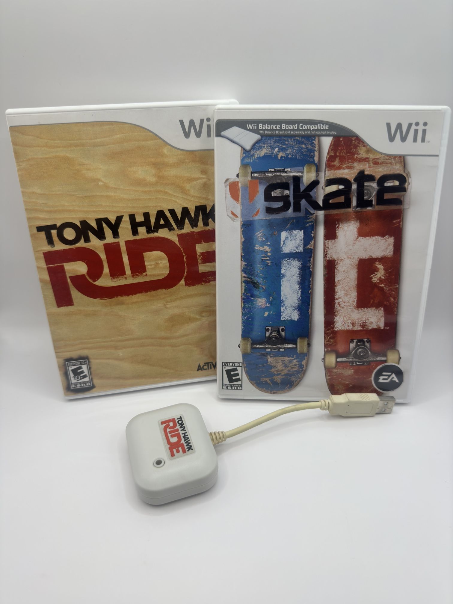 Nintendo Wii Tony Hawk Ride Skate Board, 2 Games, Wireless Dongle NOT TESTED AS IS