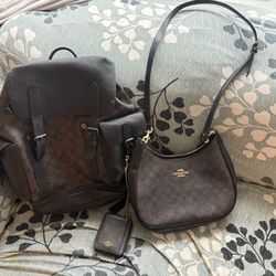 Authentic Coach Backpack/Purse/Wallet Set