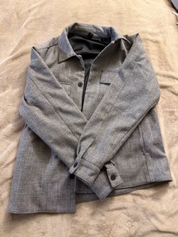 Gray Button-Up Shirt Jacket