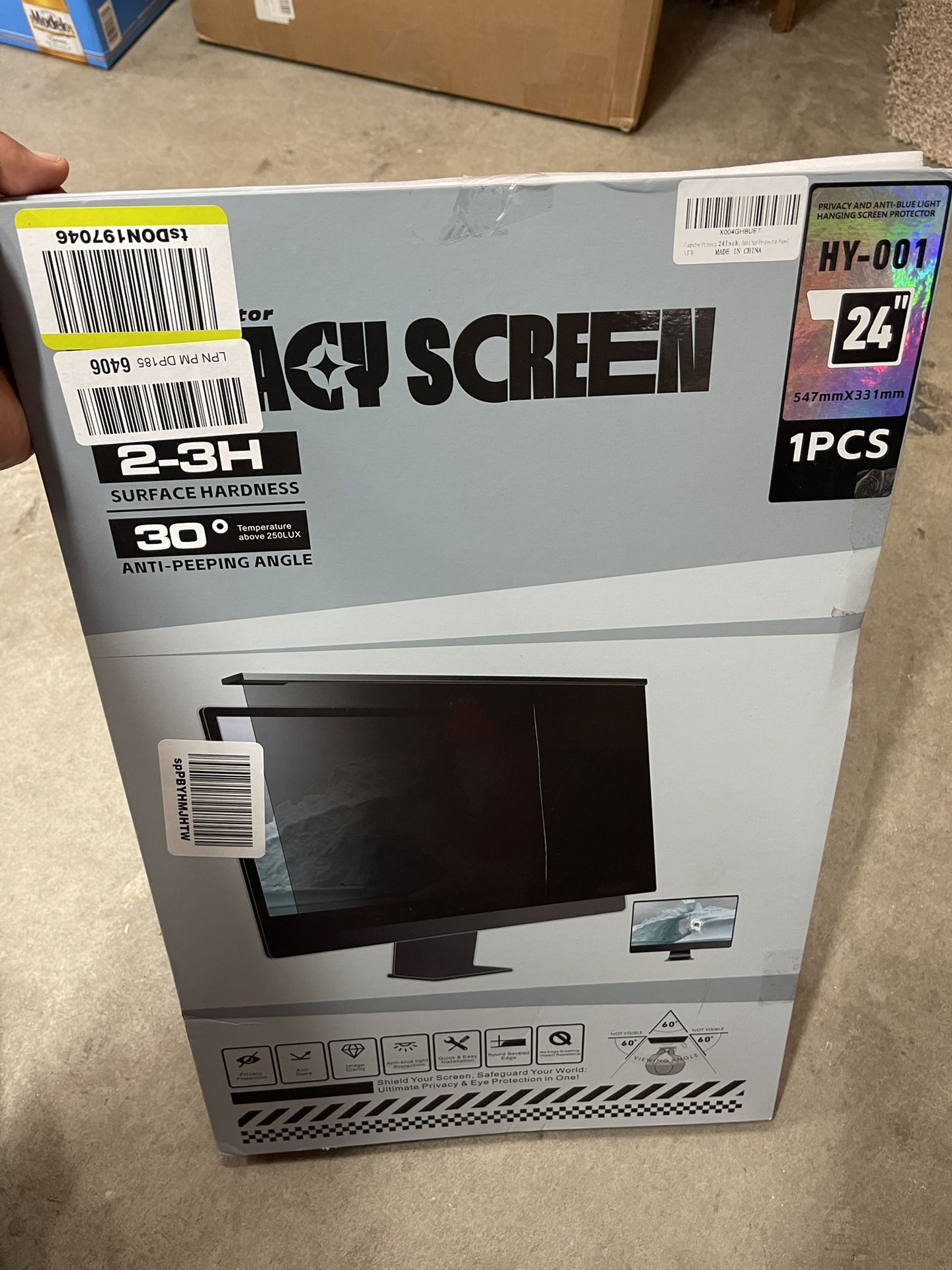 Magnetic Computer Privacy Screen Filter 24 Inch for Frameless Monitor Thin Bezel 16:9 Widescreen