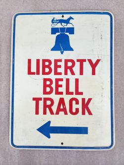Philadelphia Liberty Bell Horse Track Racing Metal Sign Mancave