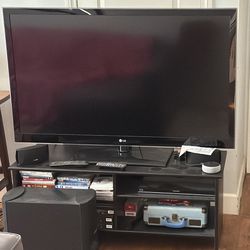 LG 55 Inch 3D TV Television Rare Find Plus Shelf Stand