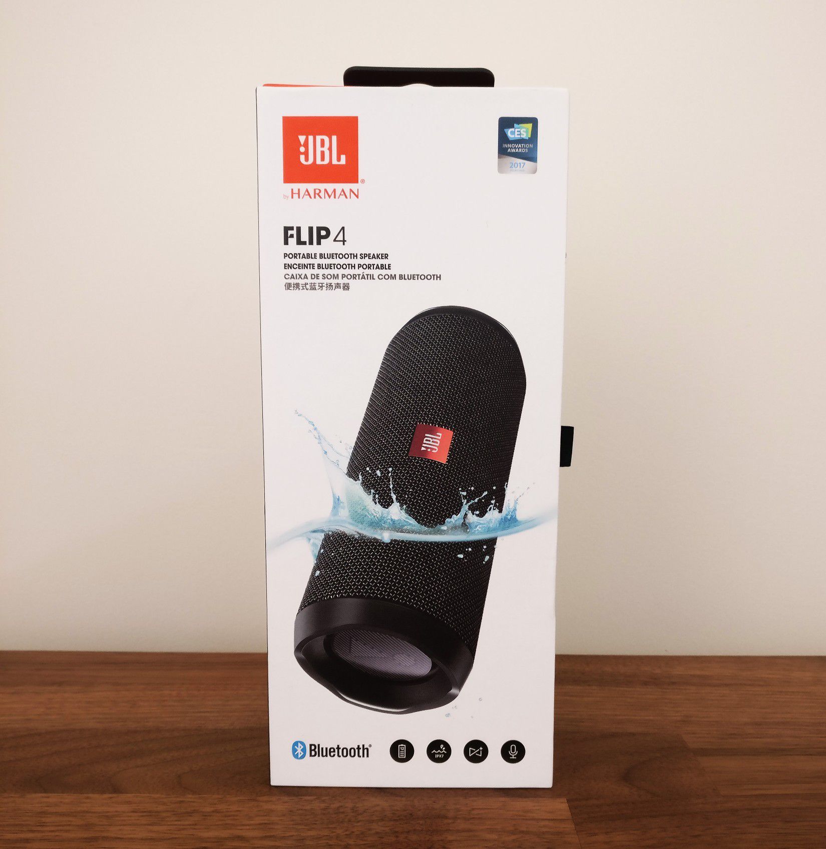 JBL Flip 4 Bluetooth Speaker (Open-Box!) Bundle with 10 ft RCA cable