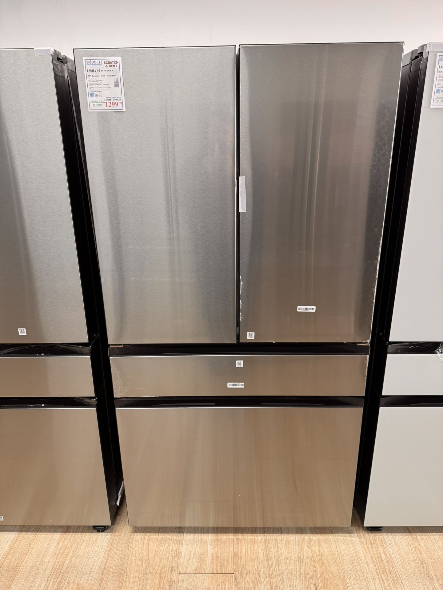 New Samsung - Bespoke 29 cu. ft. 4-Door French Door Refrigerator with Inner Beverage Center - Stainless Steel Model: RF70F29DERAA