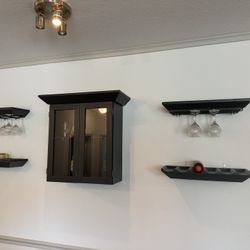 Wine Storage Shelves and Cabinet 