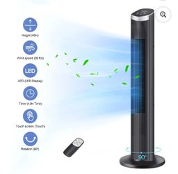🆕 in 📦 40Inch Tower Fans for Home,90°Oscillating Floor Fan,LED Display with Remote,28ft/s High Velocity,5Speeds,12H Timer,3Modes-Black