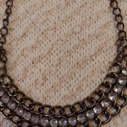 Chain Rhinestone Bib Necklace 