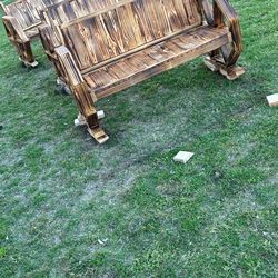 Rustic benches and tables