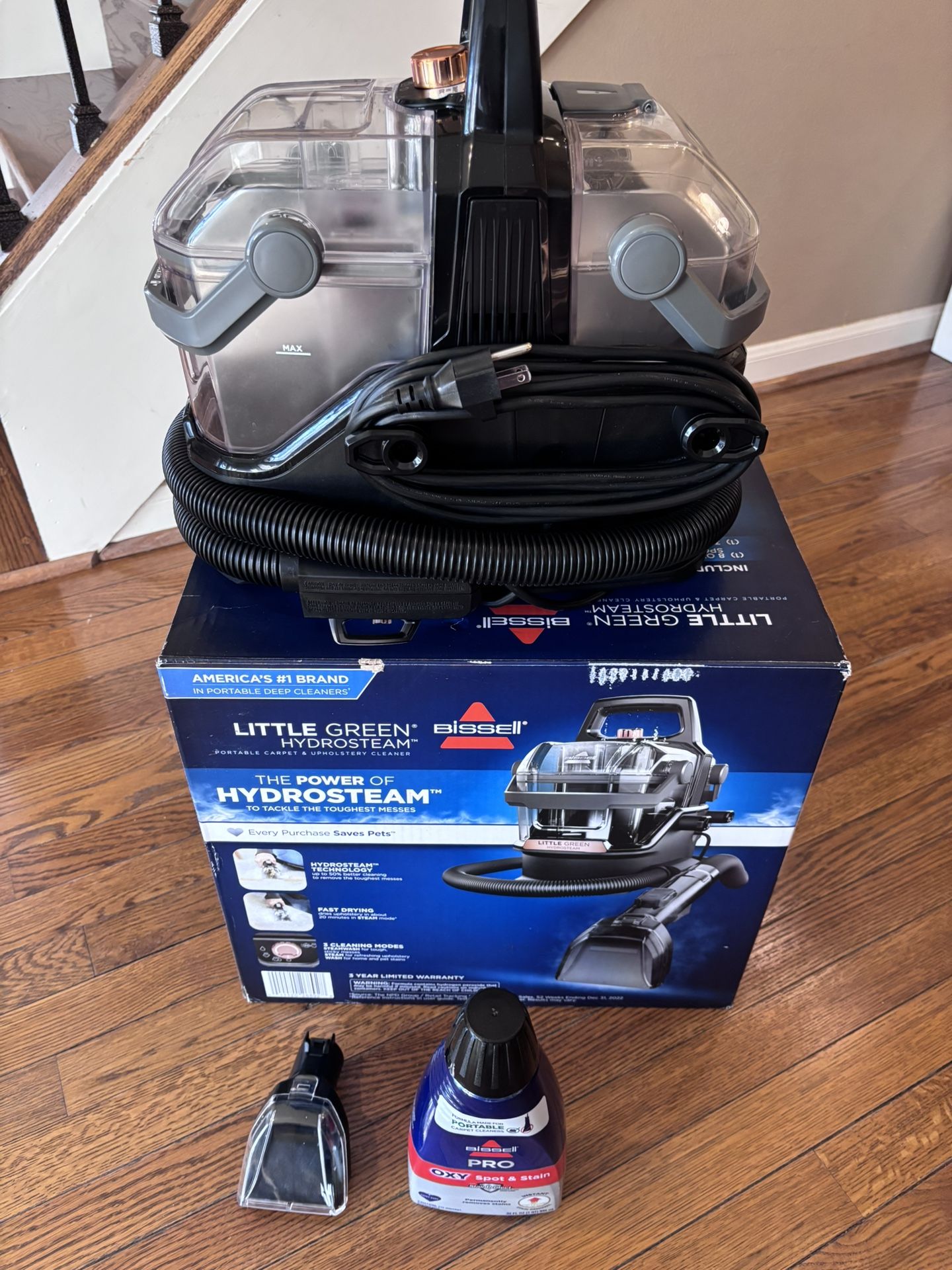 Bissell 3532 Little Green HydroSteam Portable Carpet Cleaner - Used Once