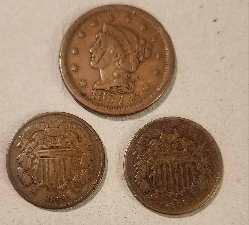 Vintage U.S Coins 2 Cent Piece