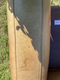 Leather chairs by Pottery Barn