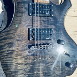 ESP LTD F-100FM 2 Toned Black Brown RH 6-String Solidbody Electric Guitar Flame Like New