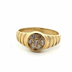 Woman’s Ladies 14k Yellow Gold  CZ Cubic Zirconia Cluster Ring Size 4 GP3135047