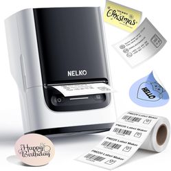 Label Maker Machine with Tape, PM220 Bluethooth Label Printer, Portable Thermal Printer for Small Business, Address, Logo, Clothing, Mailing, Sticker 