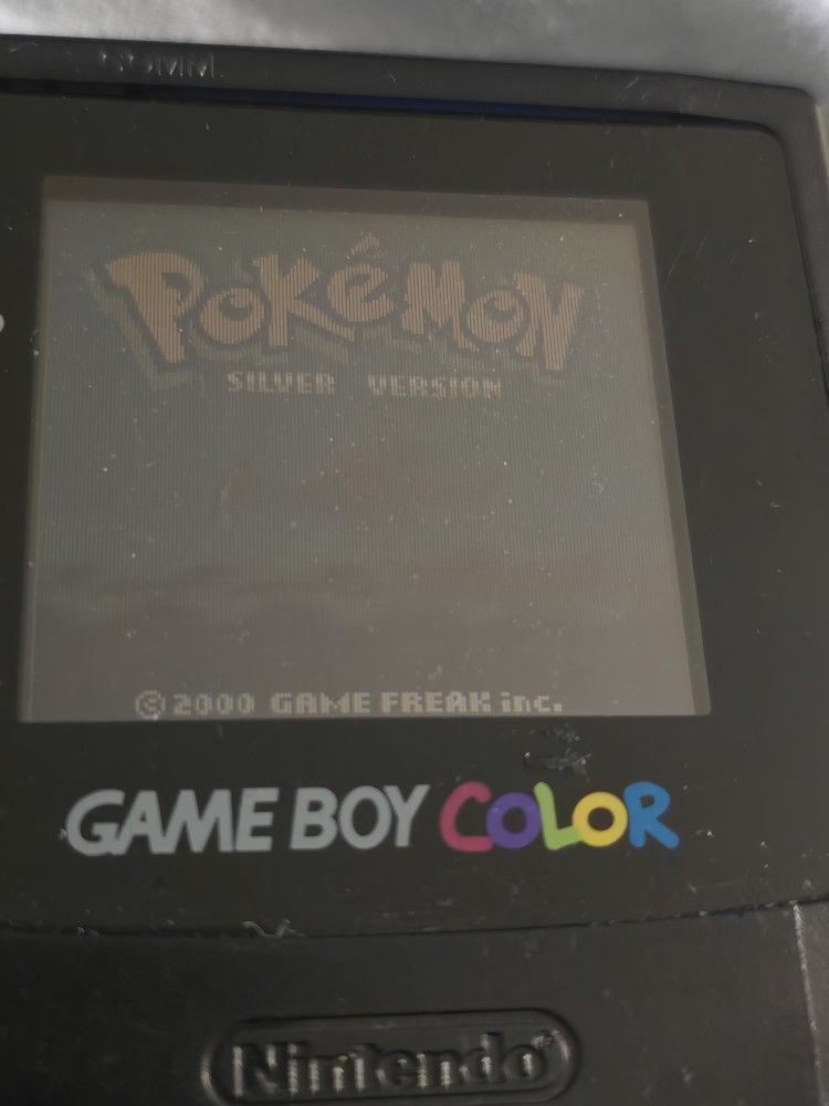 Gameboy Color With Pokemon Silver