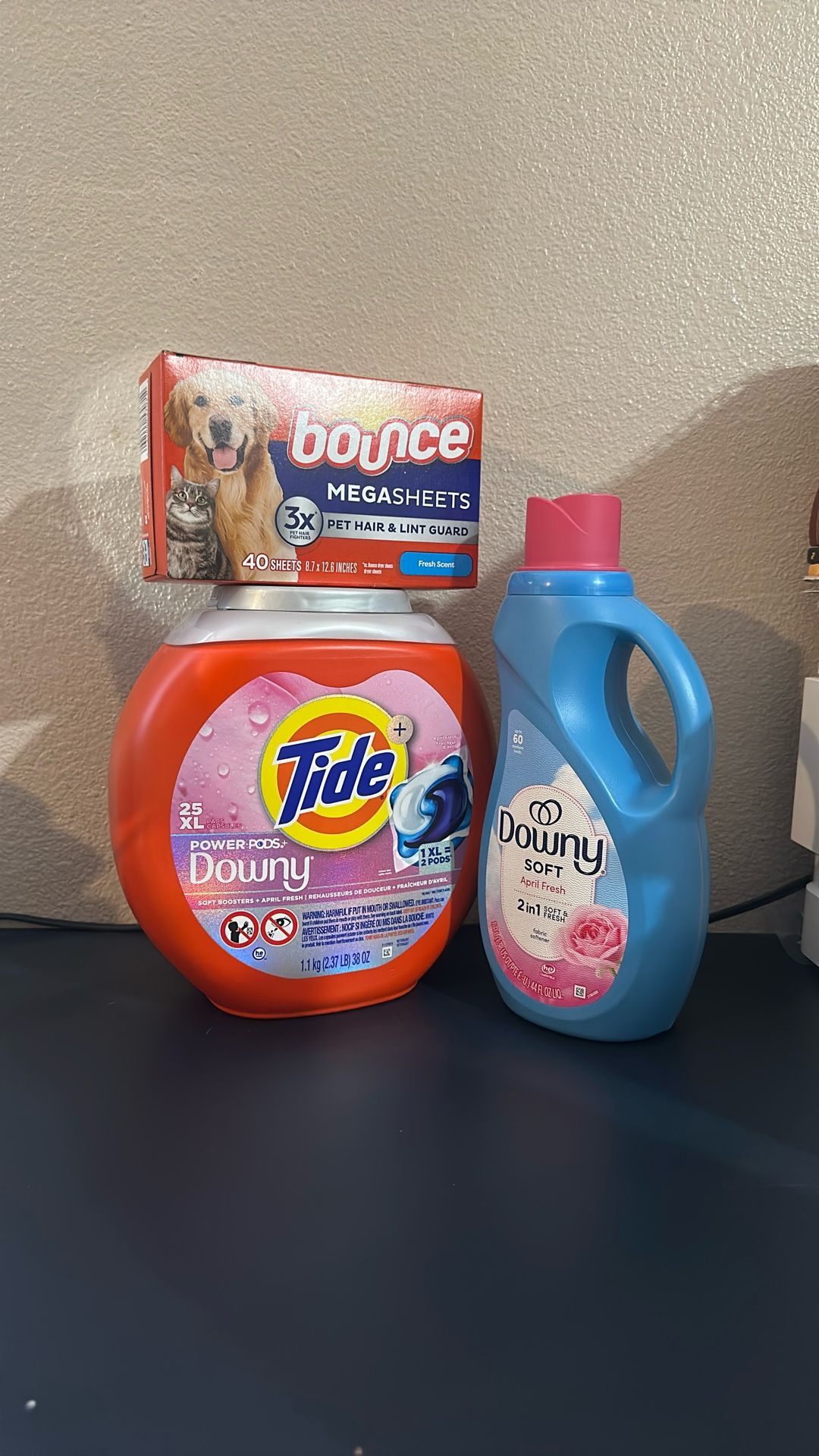 Tide Pods Laundry Bundle 25XL, Downy Softener And Dryer Sheets