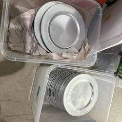 Silver Plastic Charger Plates