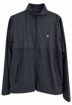 Vuori Men's Quarter Zip Performance Jacket - Black| Charcoal size Large