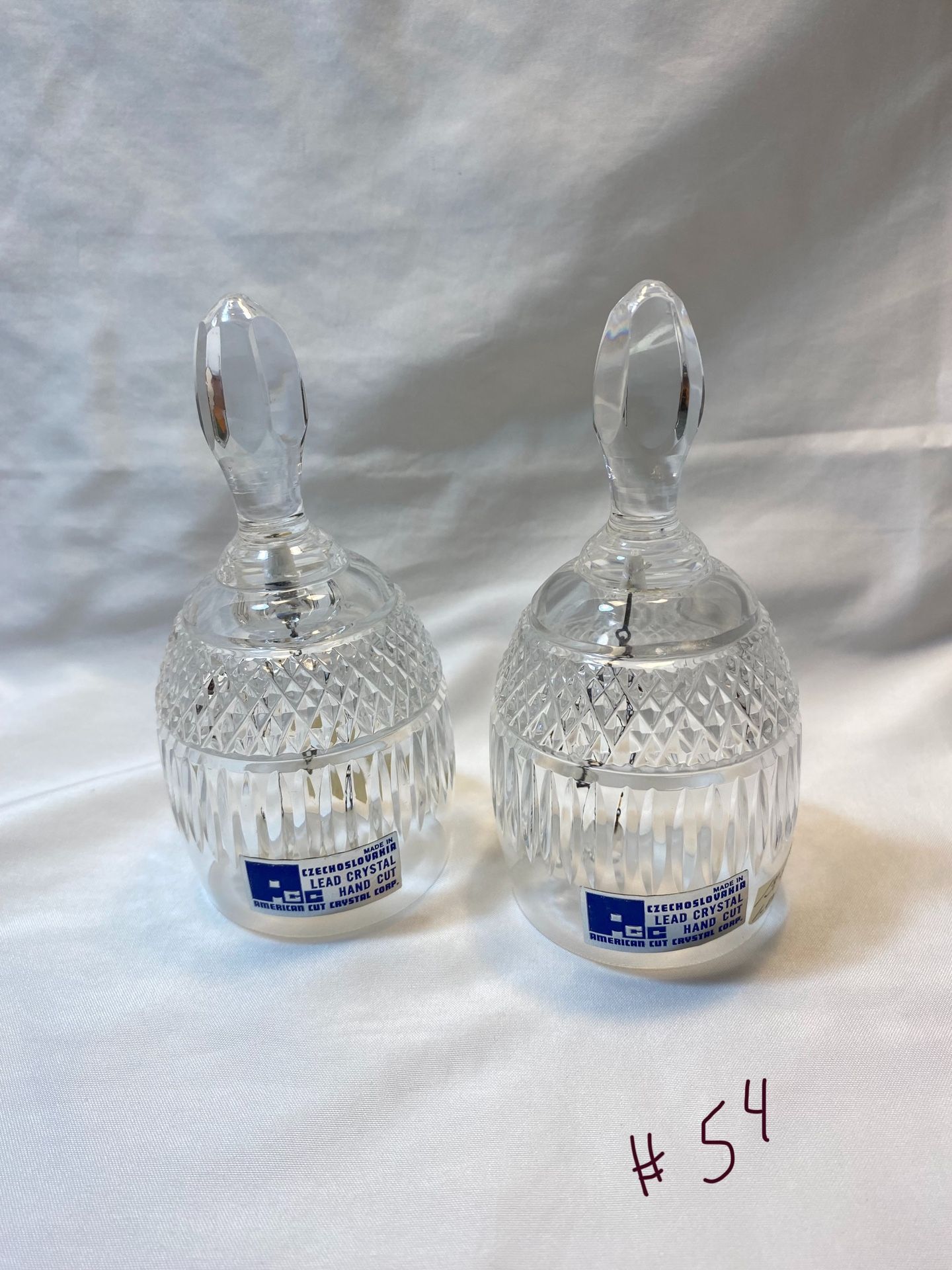 Matching Set Of Czechoslovakia Crystal Bells (#54)